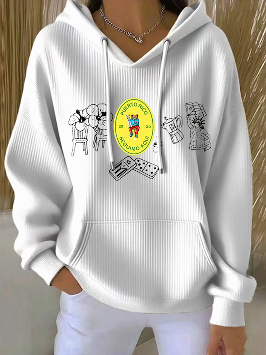 Women's Puerto Rico Print Casual Sweatshirt