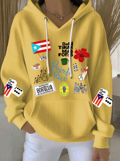 Women's Puerto Rico Print Casual Sweatshirt