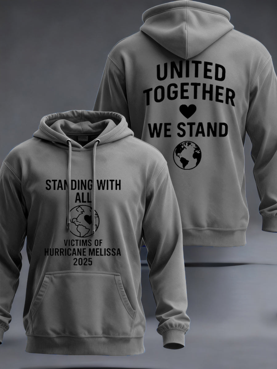 Men's Standing With All Victims Of Hurricane Melissa United Together We Stand Hoodie