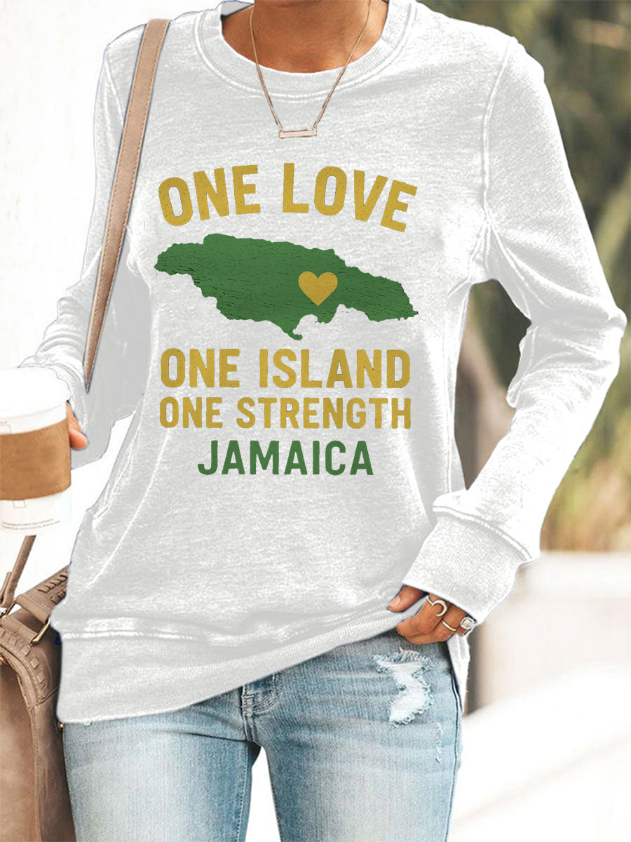 Women's Hurricane Melissa One Love One Island One Strength Jamaica Sweatshirt
