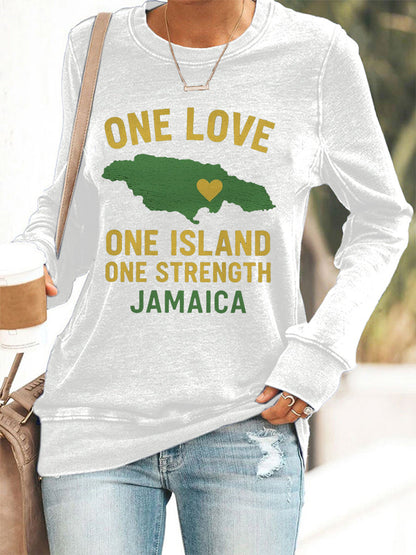 Women's Hurricane Melissa One Love One Island One Strength Jamaica Sweatshirt