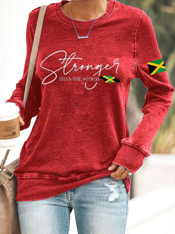 Women's Jamaica strong Polyester Waisted Sweatshirt