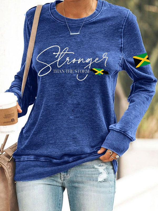 Women's Jamaica strong Polyester Waisted Sweatshirt