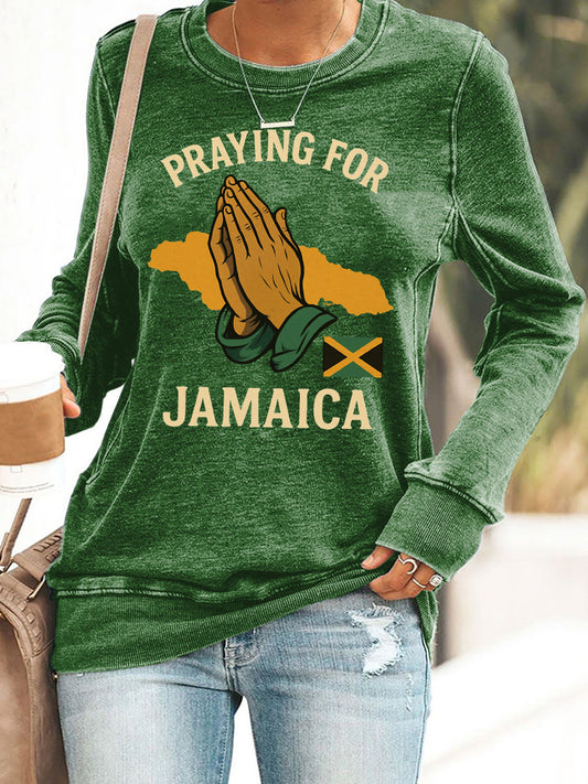 Retro Jamaican Prayer Crewneck T-Shirt