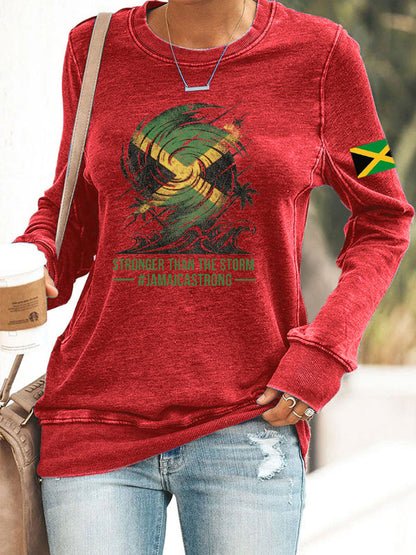 Women's Jamaica strong Polyester Waisted Sweatshirt