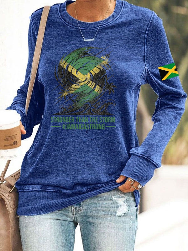 Women's Jamaica strong Polyester Waisted Sweatshirt