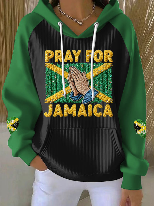 Retro Jamaican Prayer Hurricane Casual Hoodie