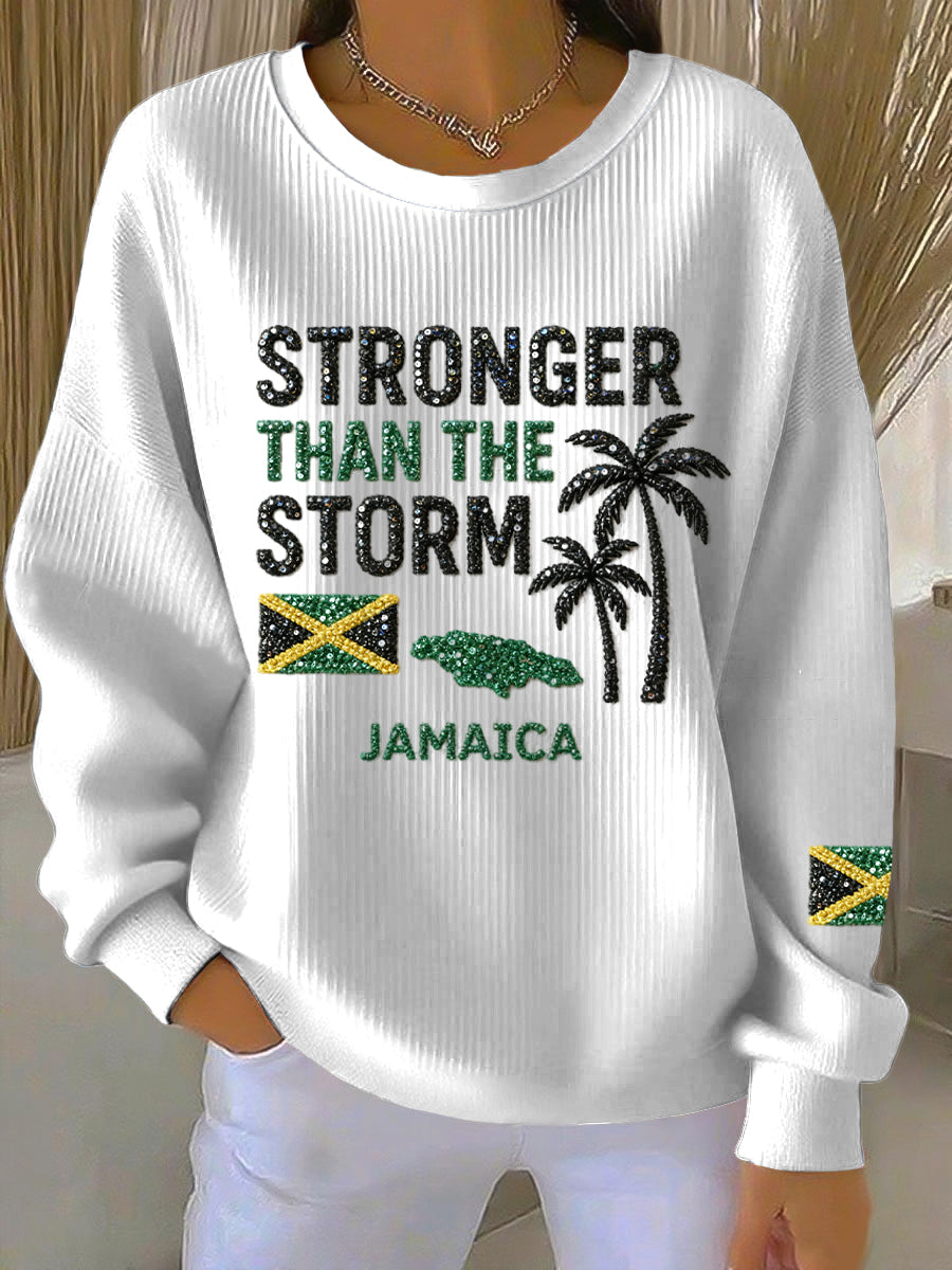 Retro Stronger Than The Storm Jamaica Crewneck Sweatshirt