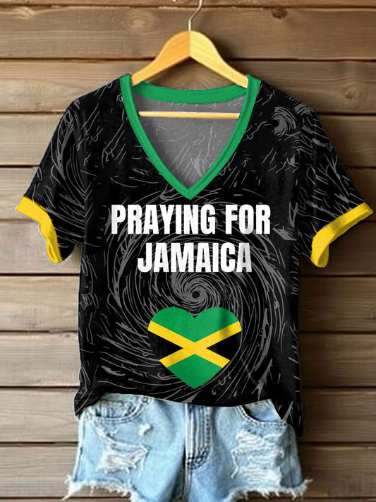 Women's praying for Jamaica short-sleeved T-shirt