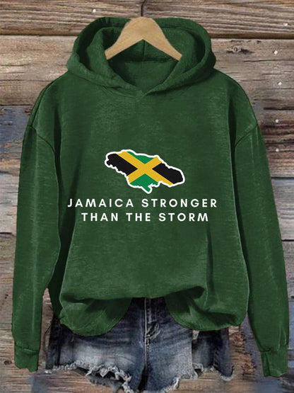 Women's  Hurricane Melissa Jamaica Stronger Than The Storm Pray For Jamaica Hoodie