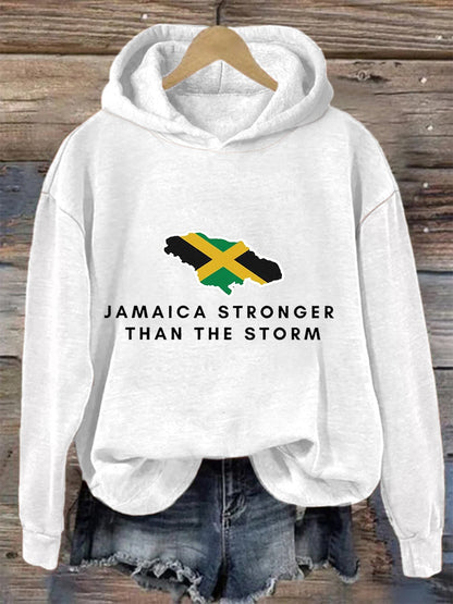 Women's  Hurricane Melissa Jamaica Stronger Than The Storm Pray For Jamaica Hoodie