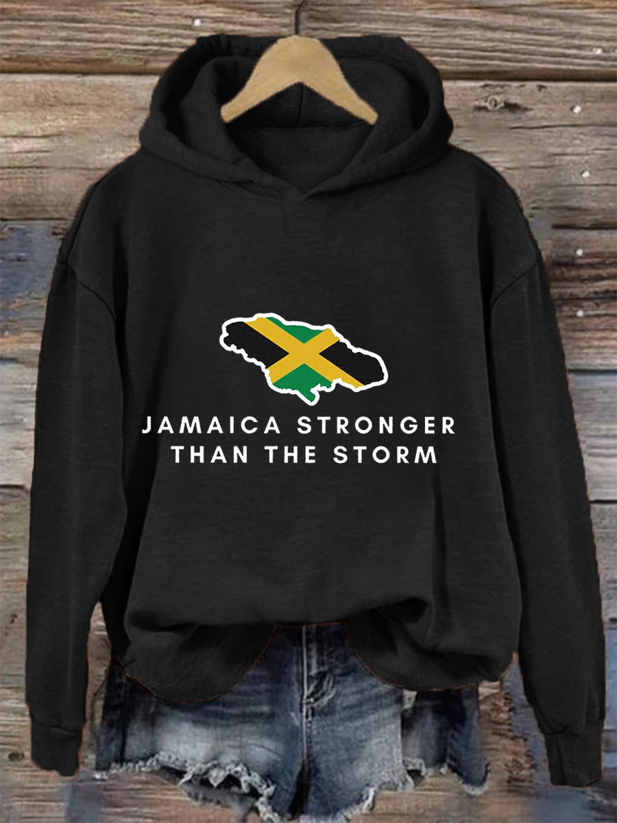 Women's  Hurricane Melissa Jamaica Stronger Than The Storm Pray For Jamaica Hoodie
