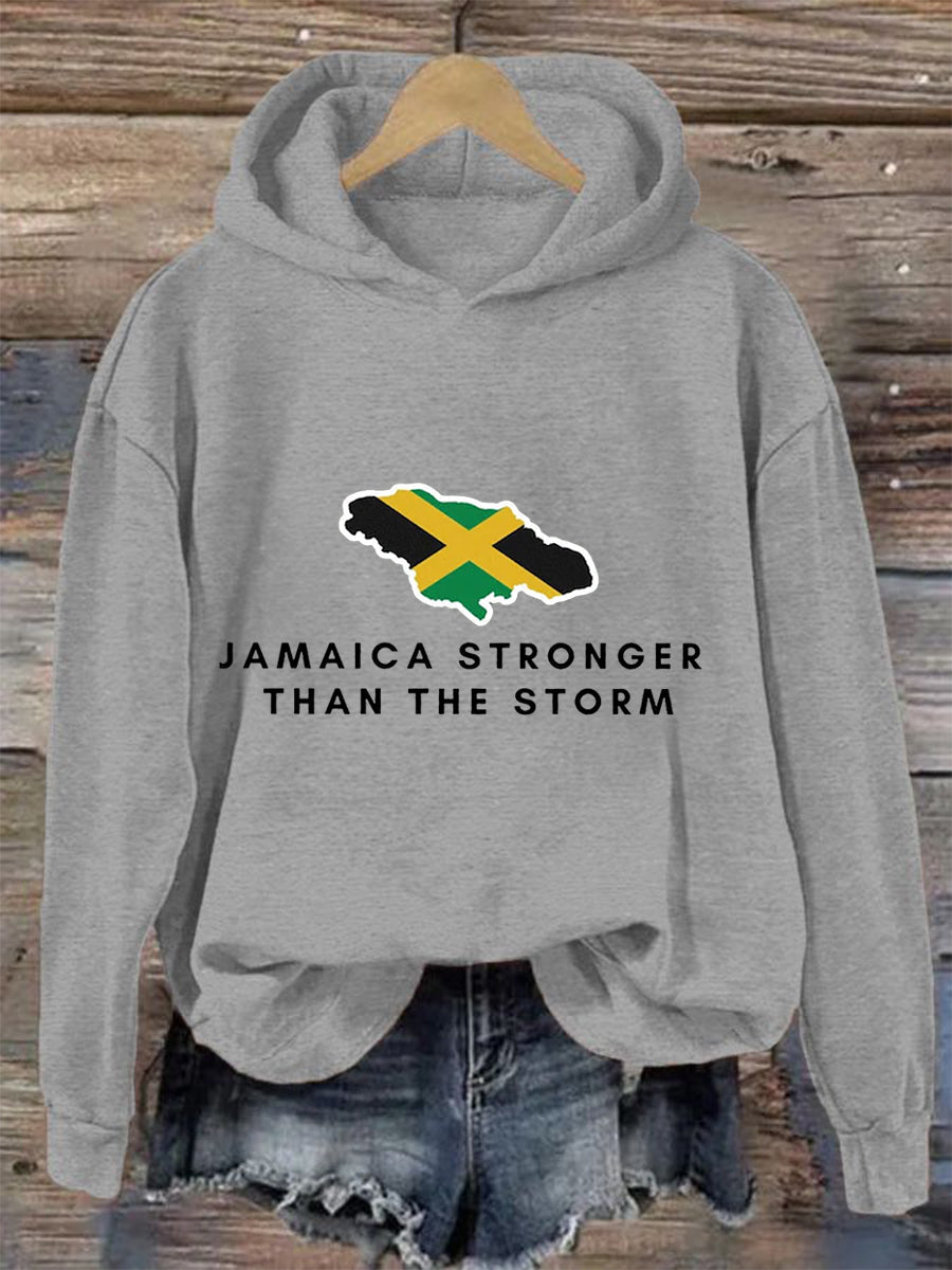 Women's  Hurricane Melissa Jamaica Stronger Than The Storm Pray For Jamaica Hoodie