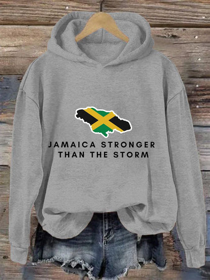 Women's  Hurricane Melissa Jamaica Stronger Than The Storm Pray For Jamaica Hoodie