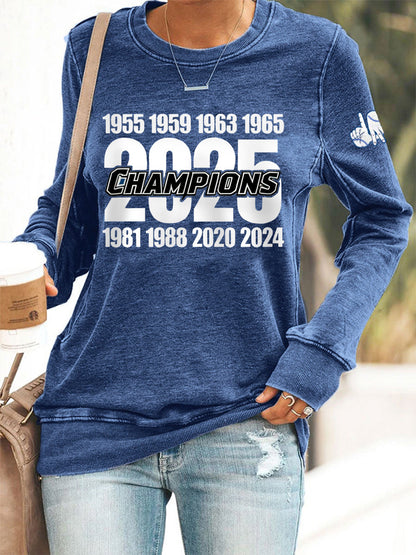 Women's Baseball World Series Still Champions 2025 Print Casual Sweatshirt