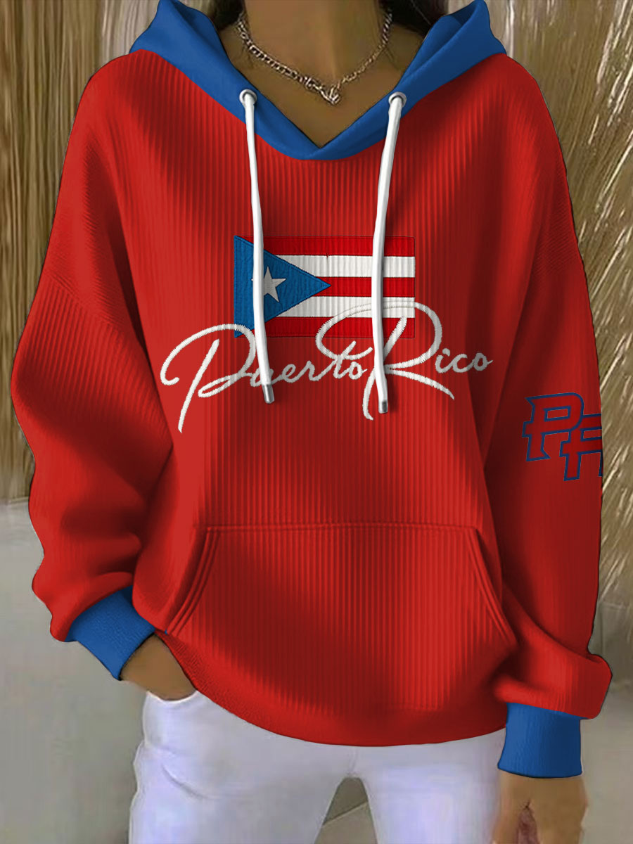 Women's Puerto Rico Art Printed Hoodie