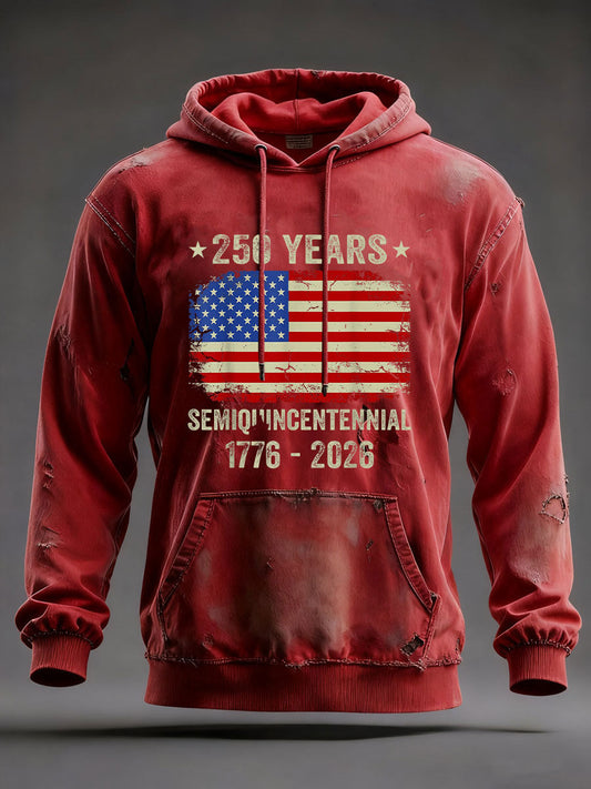 Men's United States 250 Years Printed Casual Hoodie