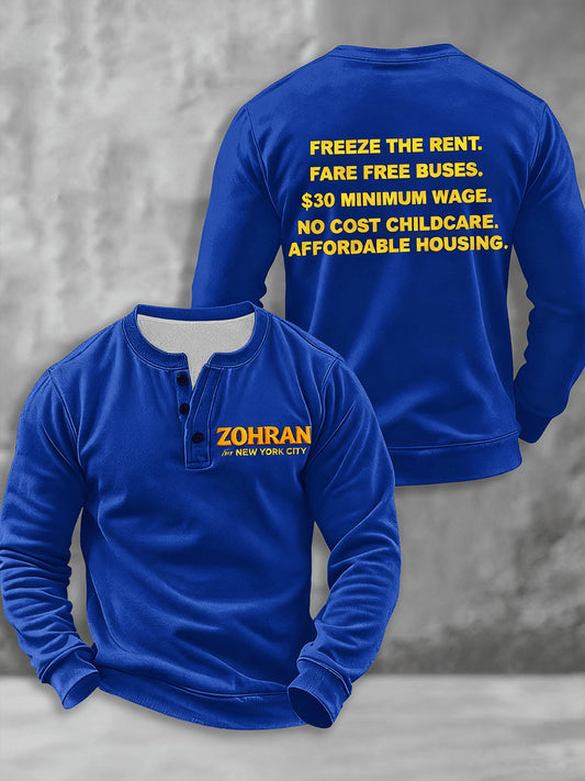 Men's Zohran Mamdani NYC Printed long sleeve shirt