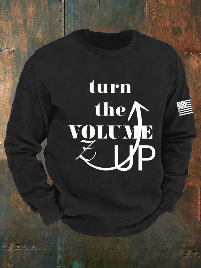 Men's Turn the Volume Up Crew Neck Sweatshirt