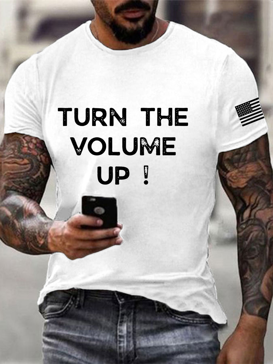 Men's Turn the Volume Up Printed T-shirt