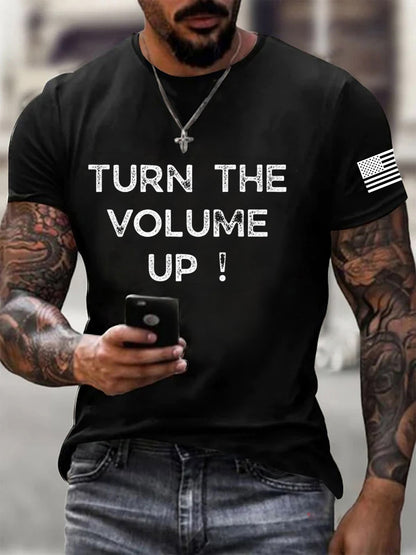 Men's Turn the Volume Up Printed T-shirt