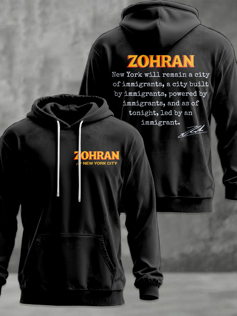 Men's Zohran Mamdani NYC Printed Hoodie