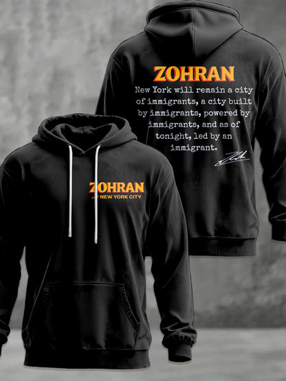 Men's Zohran Mamdani NYC Printed Hoodie