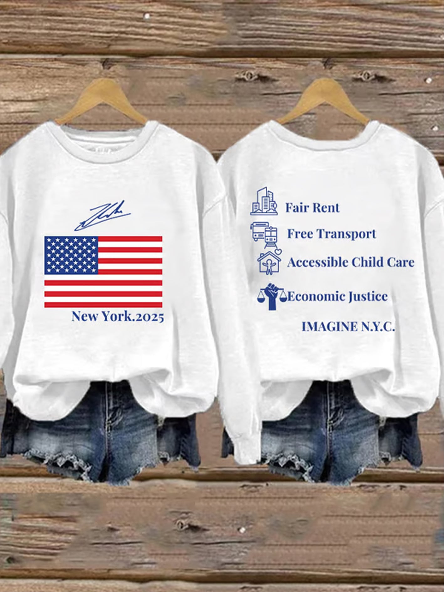 Women's Imagine New York Print Sweatshirt