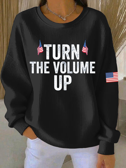 Women's Turn the Volume Up Print Casual Sweatshirt