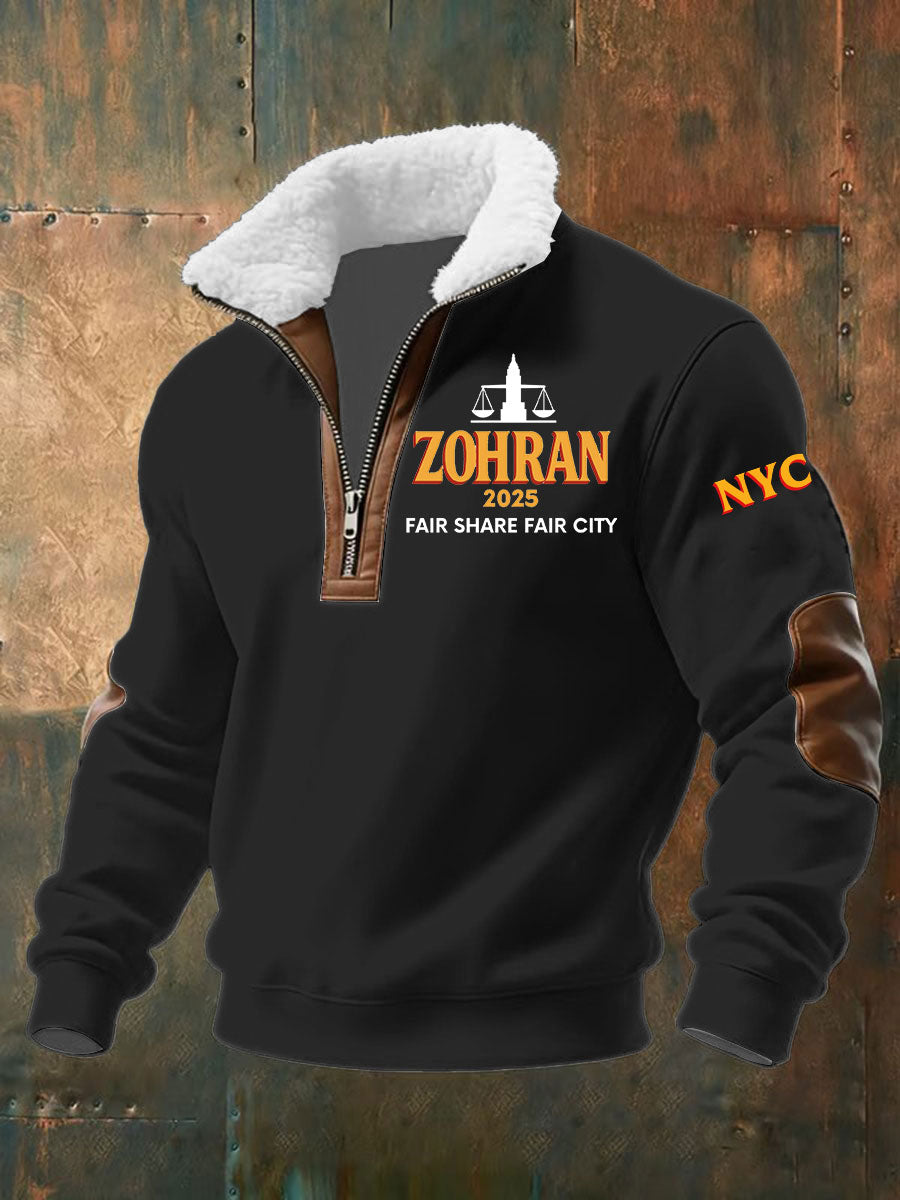 Men's Zohran Fair Share Fair City Baggy Zip-up Hoodie