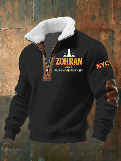 Men's Zohran Fair Share Fair City Baggy Zip-up Hoodie