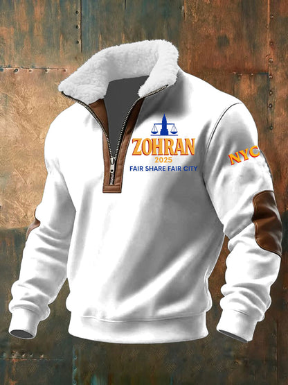 Men's Zohran Fair Share Fair City Baggy Zip-up Hoodie