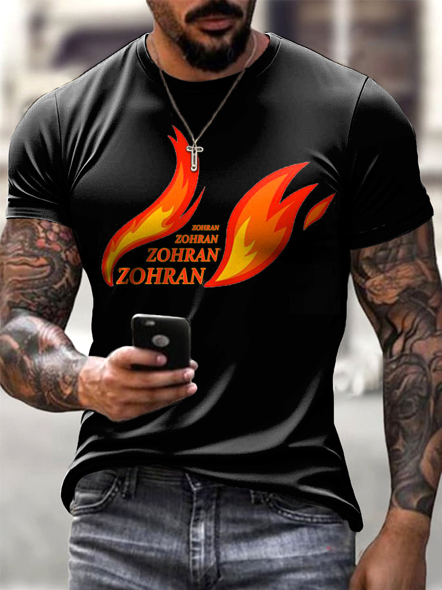 Men's Support Zohran Mamdani Hot Fire Short-Sleeve T-Shirt