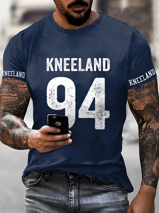 Men's Marshawn Kneeland Printed Vintage Fashion Loose Short Sleeve T-Shirt