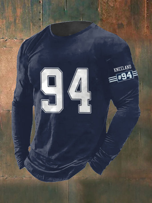 Men's Marshawn Kneeland Printed Long Sleeved Round Neck T-shirt