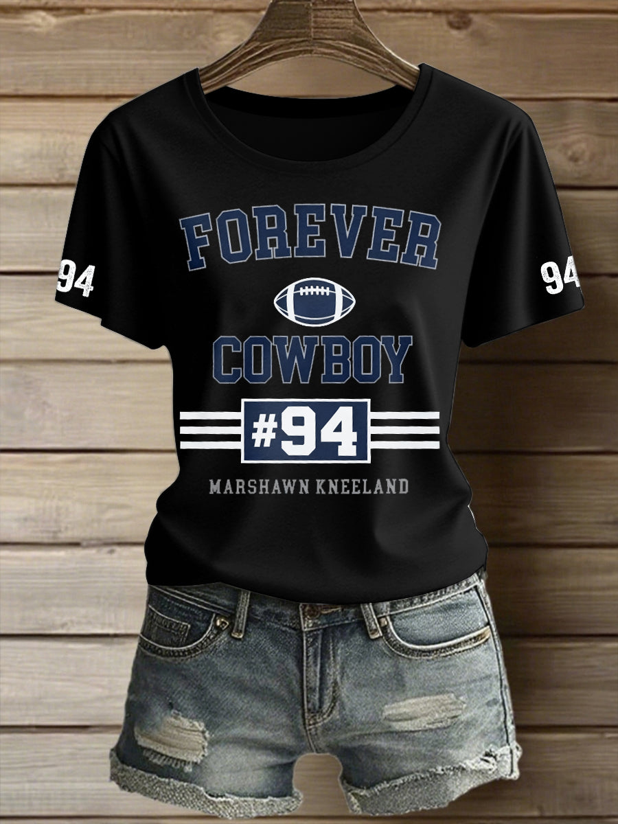 Women's Marshawn Kneeland Printed Vintage Fashion Loose Short Sleeve T-Shirt