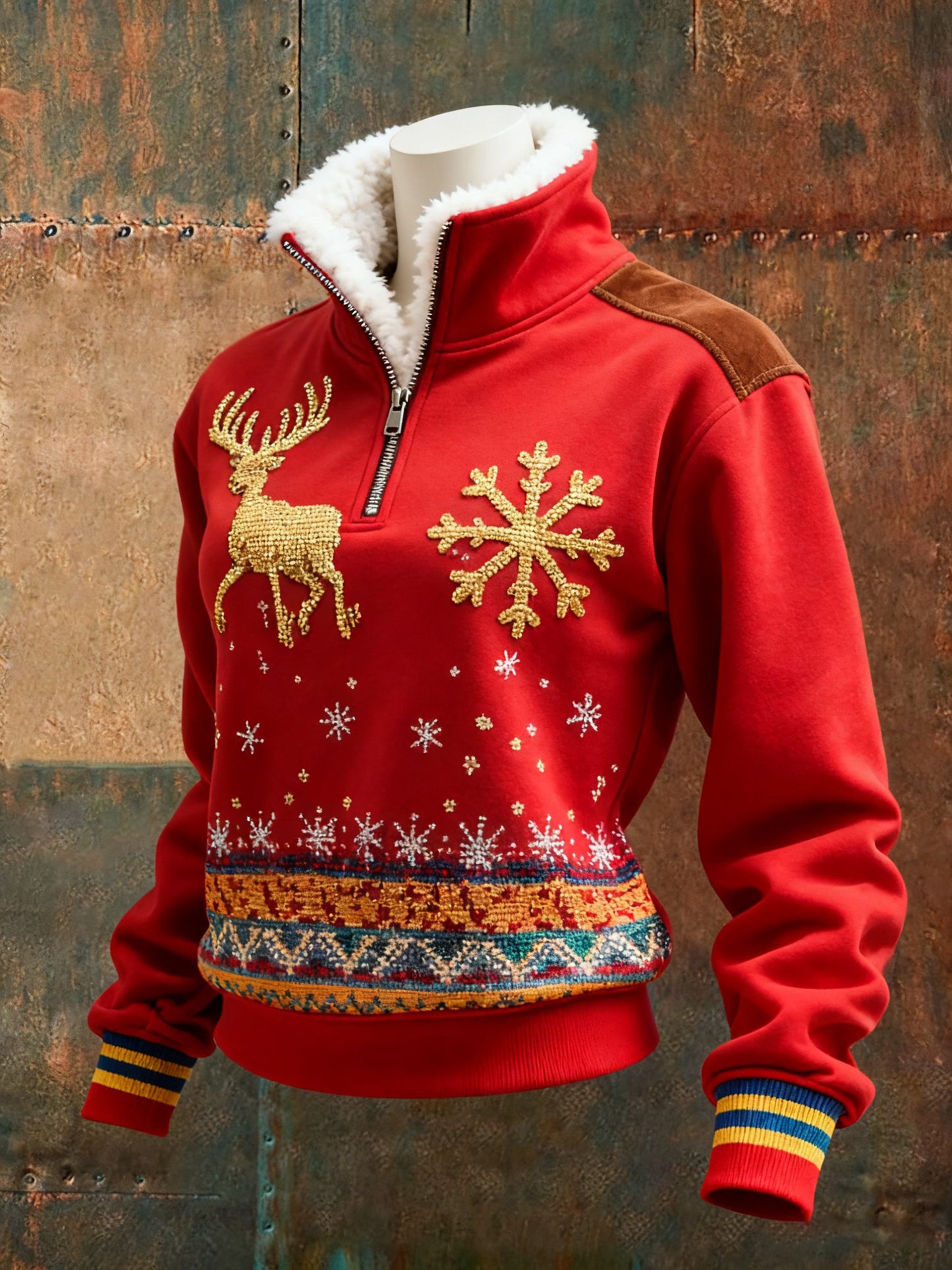 Women's Retro Christmas Printed Sweatshirt