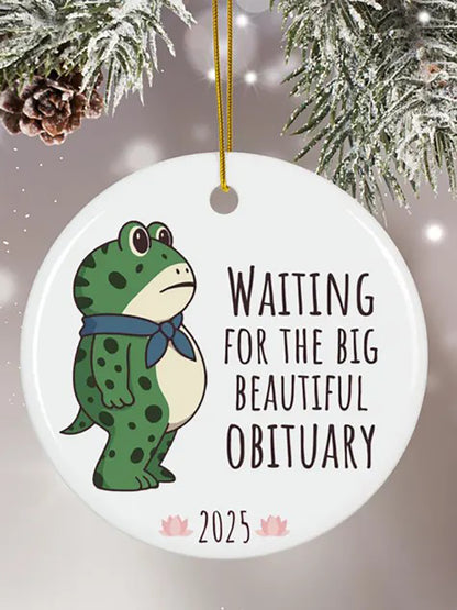 Merry Resistmas Portland Frog Printed Acrylic Decorative Ornament