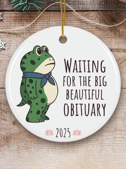 Merry Resistmas Portland Frog Printed Acrylic Decorative Ornament