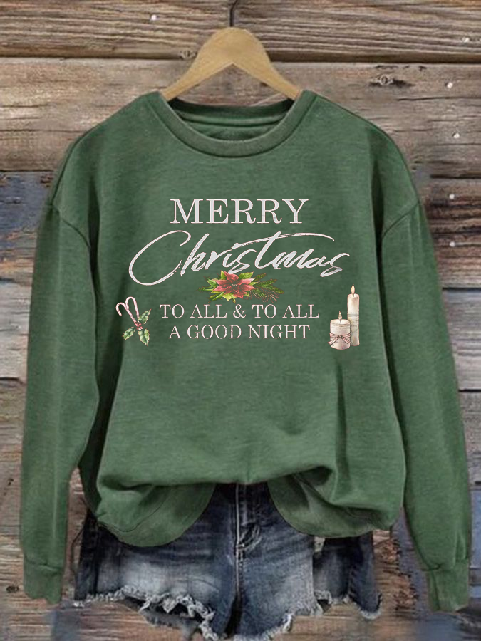 Women's Merry Christmas print polyester sweatshirt