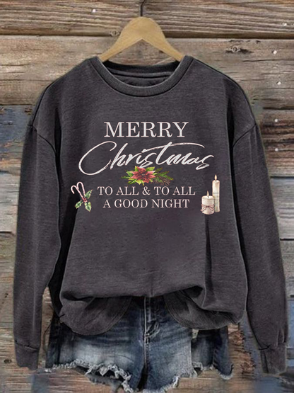 Women's Merry Christmas print polyester sweatshirt