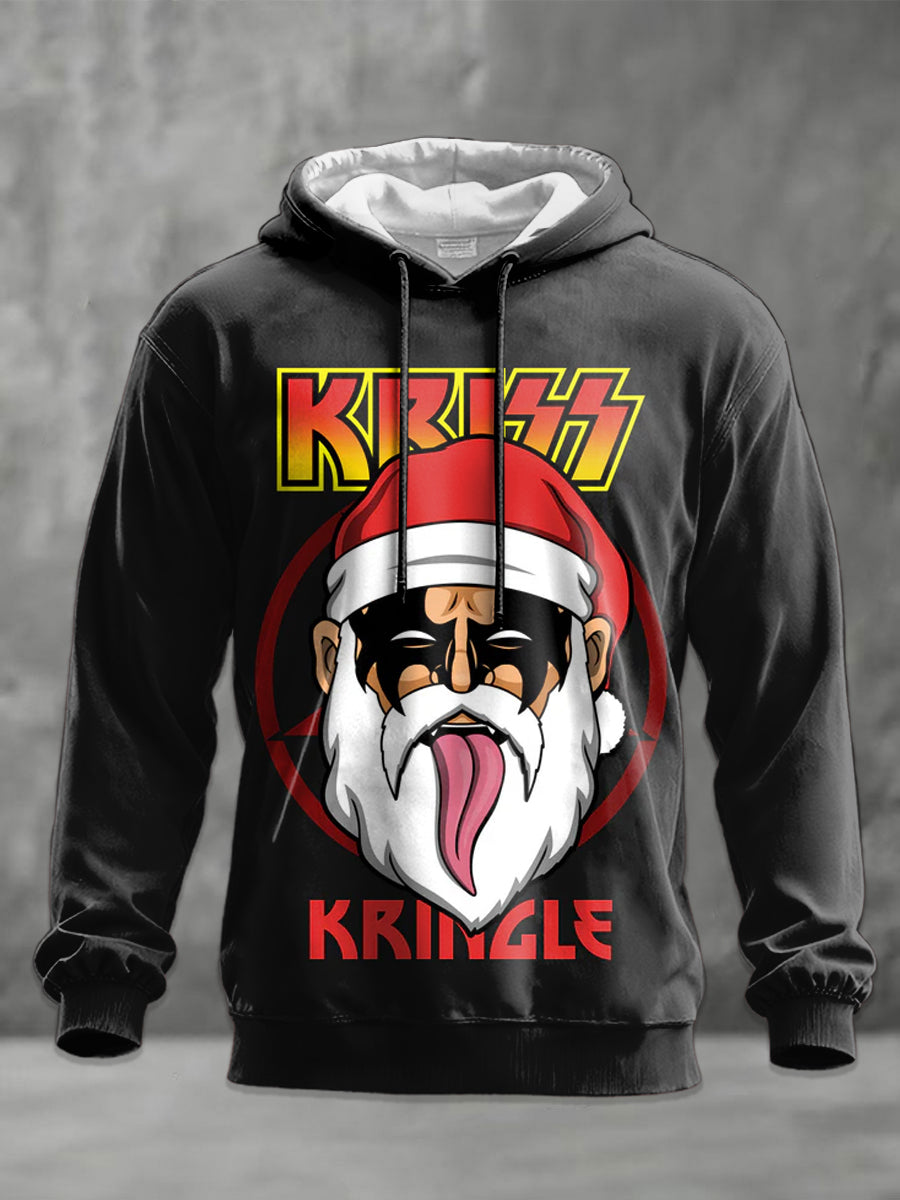 Men's Rock Band Merry Christmas Printed Hoodie