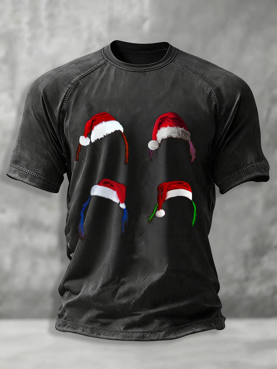 Men's Rock Band Merry Christmas Printed T-shirt