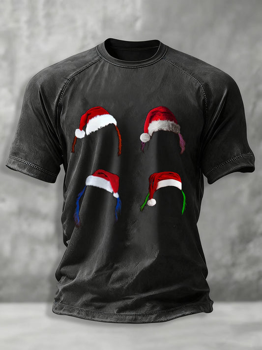 Men's Rock Band Merry Christmas Printed T-shirt