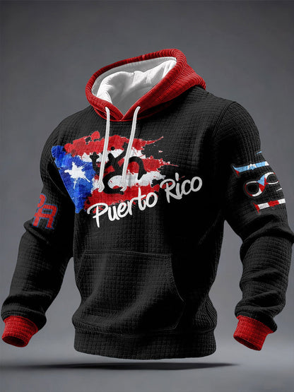 Men's Puerto Rico Art Printed Hoodie