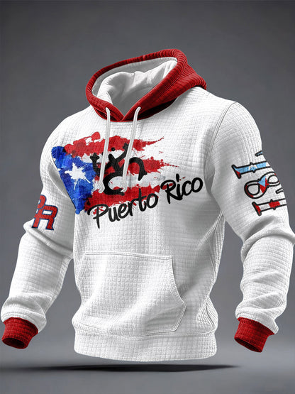 Men's Puerto Rico Art Printed Hoodie