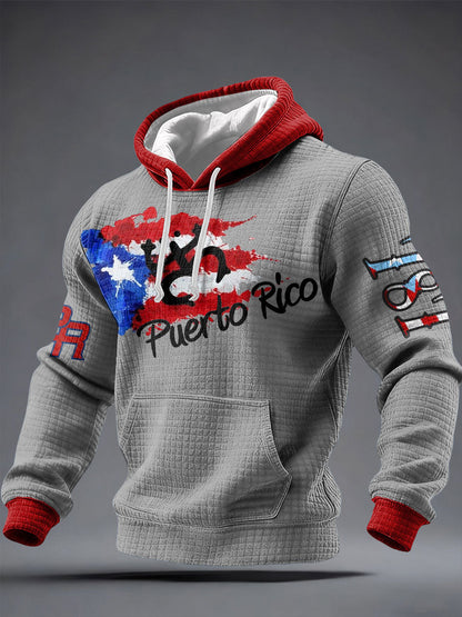 Men's Puerto Rico Art Printed Hoodie