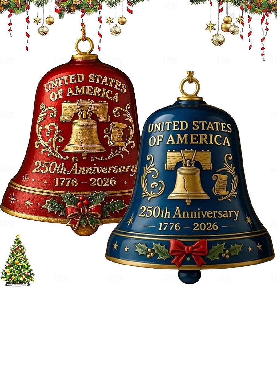 United States 250th Anniversary Bell Ornament Christmas Metal Doorbell