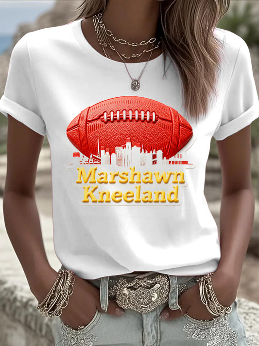 Women's White Rugby Marshawn Kneeland T-Shirt