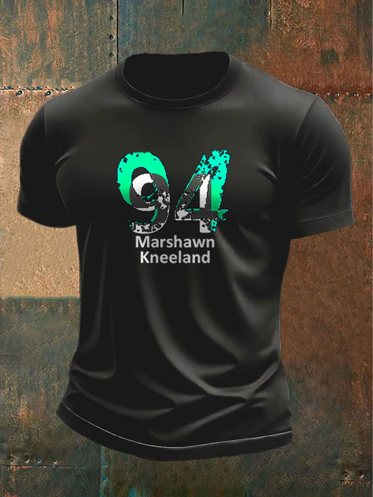 Men's Black Trendy Marshawn Kneeland Short-Sleeved T-Shirt